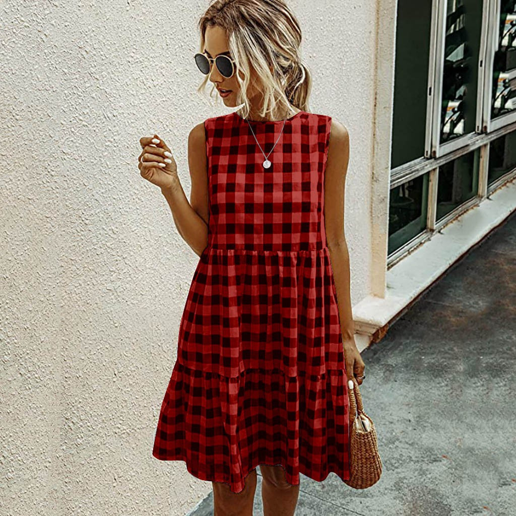 Plaid loose women's dress