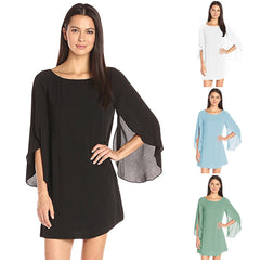 Off-the-shoulder back chiffon casual dress