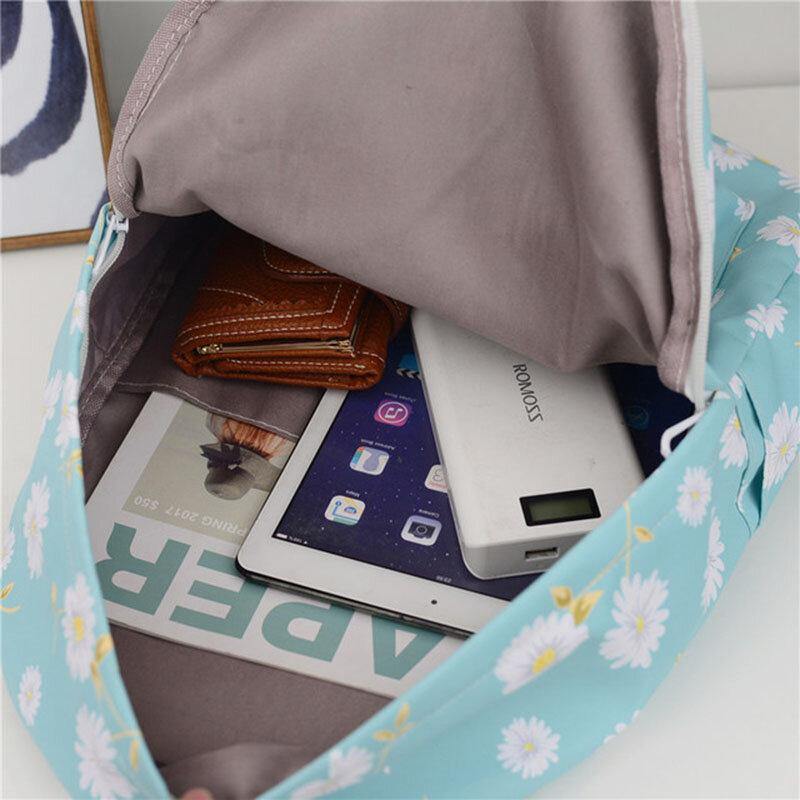 Women Nylon Daisy Casual Campus Backpack School Bag