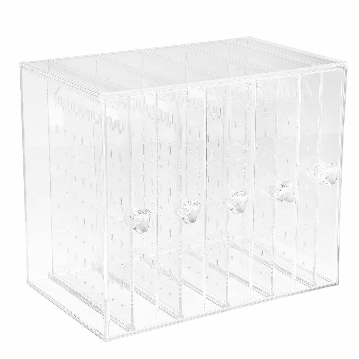 5 Tabletts Staubdichter transparenter Acryl-Ohrring-Aufbewahrungsbox-Schmuck-Display-Ständer 