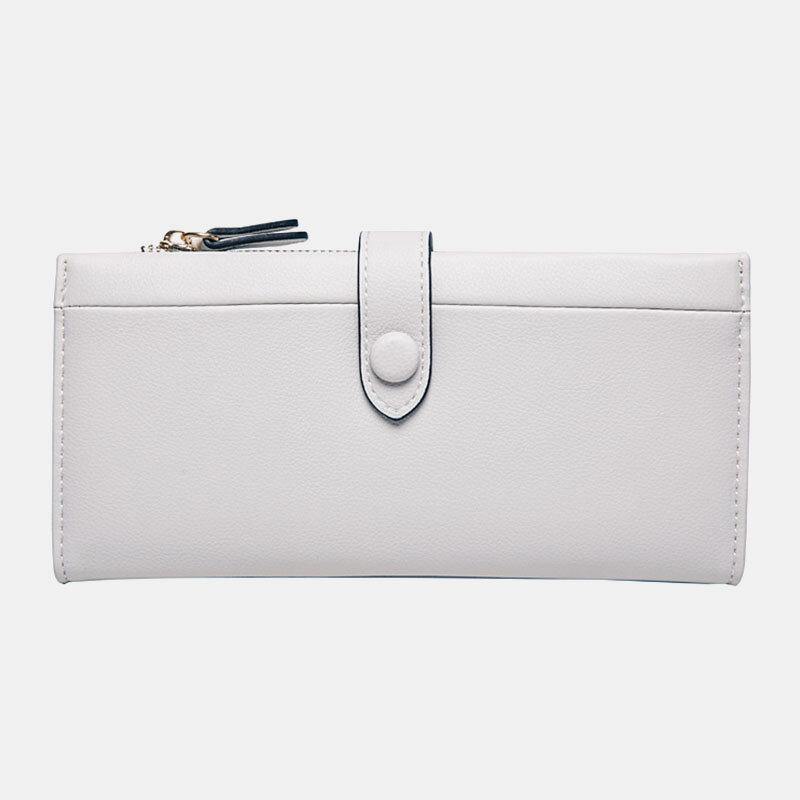 Women 21 Card Slots Solid Long Wallet Purse Phone Bag