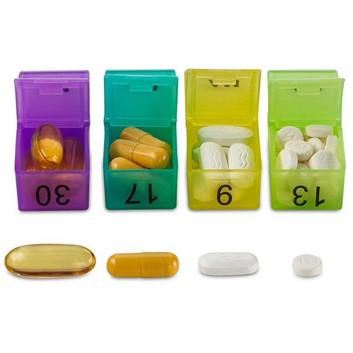 32 Stück Pillen-Aufbewahrungsbox, Monatsbehälter, Tablet-Pillenhalter, Organizer 