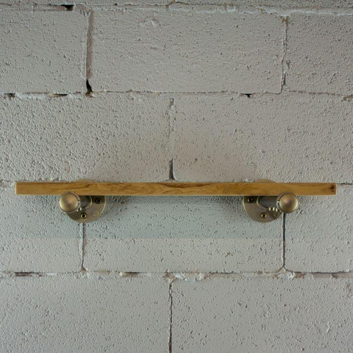 Industrial Vintage Wood Finish Wall Mounted Shelf