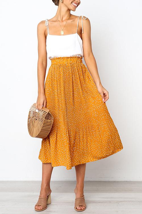 Love Forever Pleated Pocketed Midi Skirt