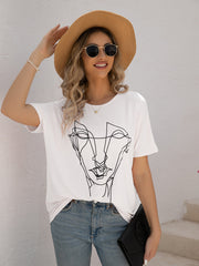 Women's T-Shirts Loose Printed Dolman Sleeve T-Shirt