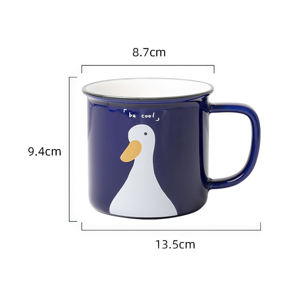 European Cartoon Sunflower Duck Ultra-hard china Mug 400 ml