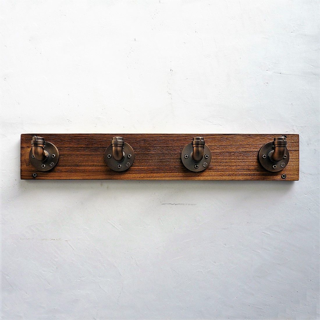 Modern Industrial Wall Mounted Four Hook Hat Rack