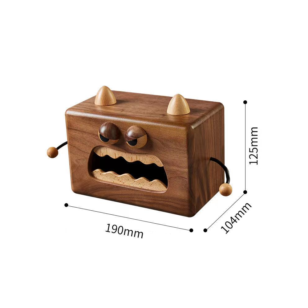 Copertura per scatola di fazzoletti mostro in legno massello