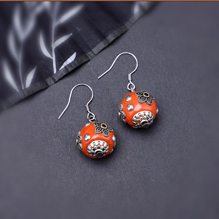 Tibetan-style style earrings, literary temperament, retro simple earrings, women's autumn and winter