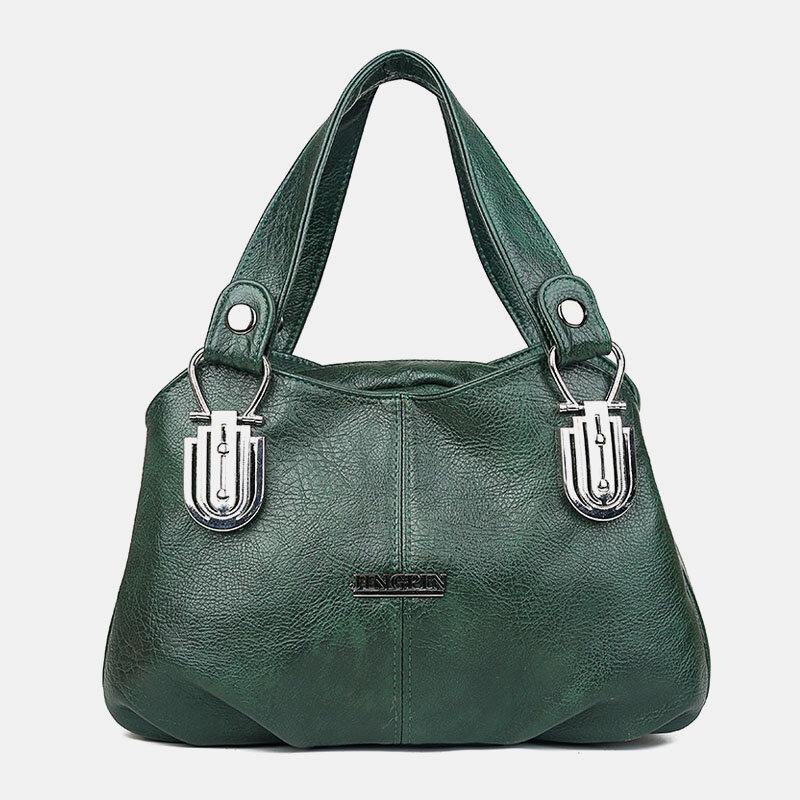 Bolso de mano Retro de piel sintética para mujer, bolso de mano de gran capacidad que combina con todo, bolso cruzado 