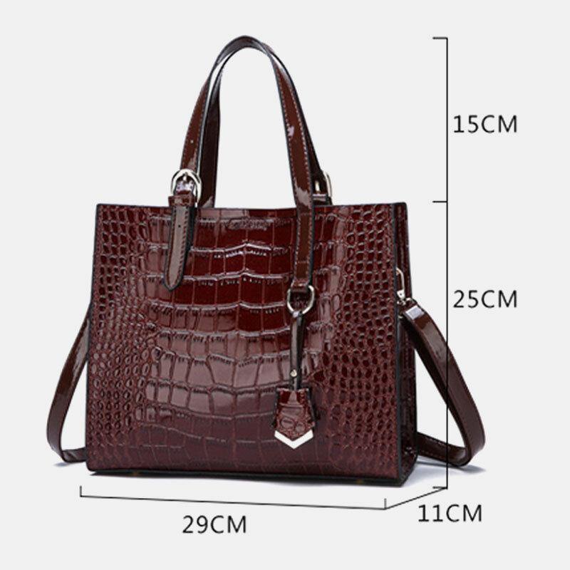 Women 2PCS Alligator PU Multi-pocket Large Capacity Handbag Crossbody Bag Tote