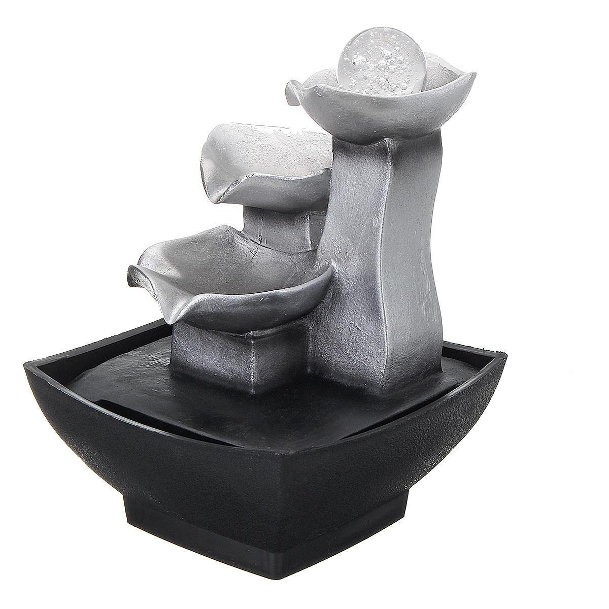 Kristallkugel Fließende Tischdekoration Steingarten Brunnen Wasserfall Feng Shui Wasserklang Ornamente Desktop Indoor Tisch Schreibtisch Dekorationen 