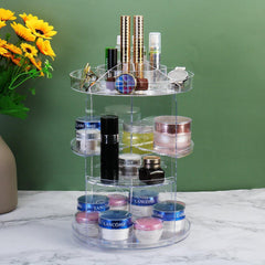 360 Degree Rotation Transparent Acrylic Cosmetics Multi-function Makeup Organizer