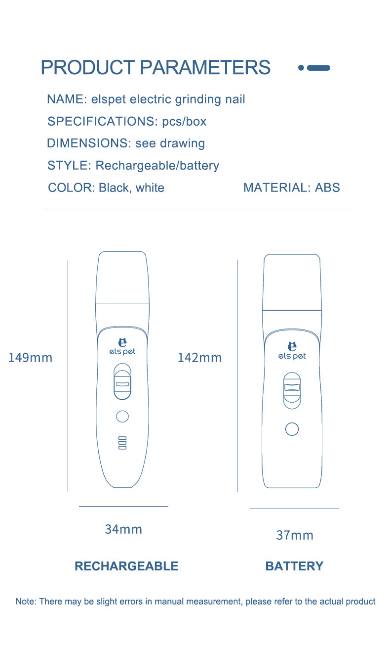 Rechargeable Pet Nail Grinder