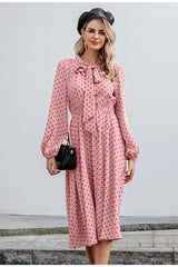 Ladies pink polka dot dress