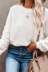 Bishop Sleeve Chunky Knit Sweater