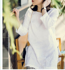 Women Casual Linen Blouse Summer Women Tops 72612