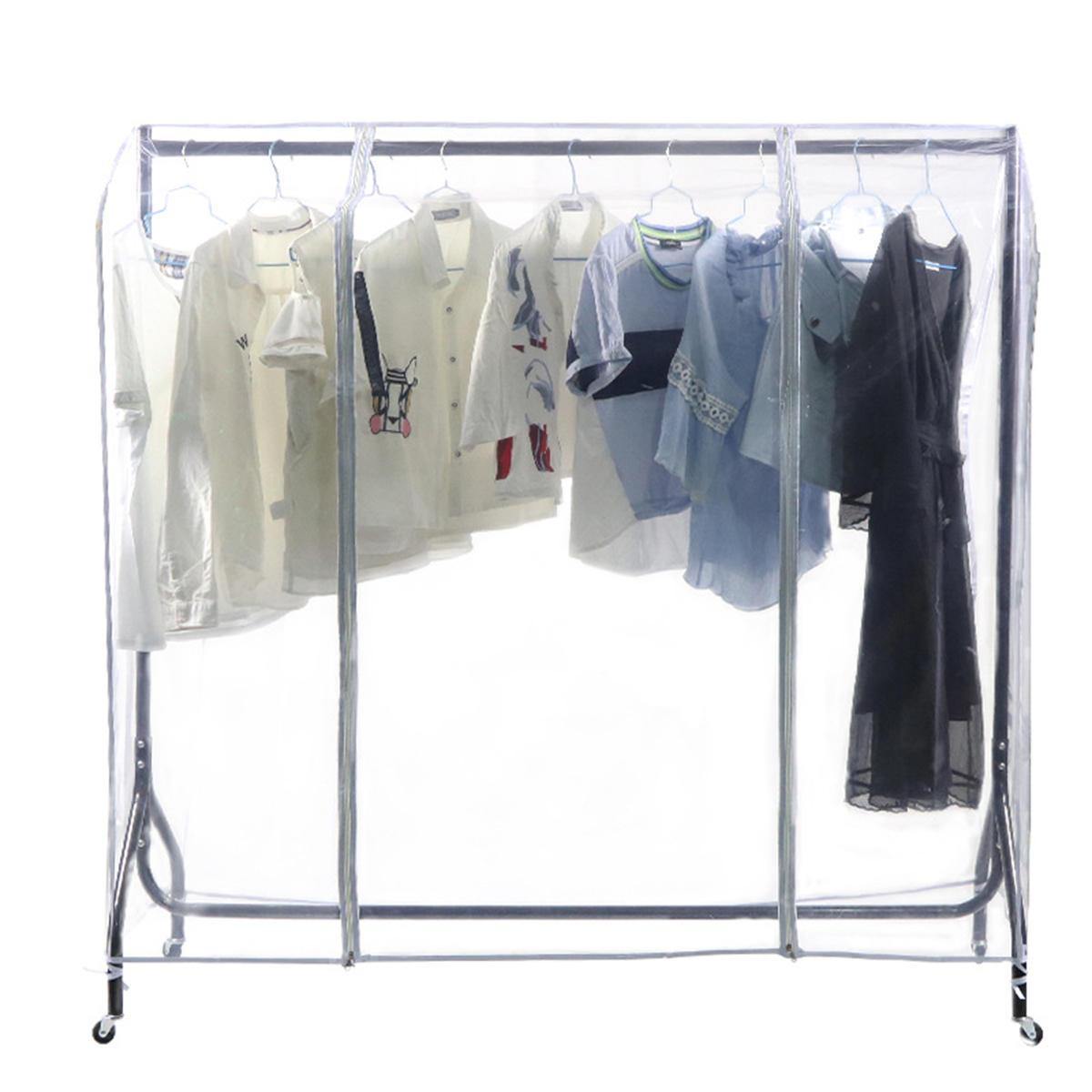 Clear Clothes Rail Cover Dustproof Garment Coat Hanger Protector Storage Net