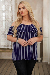 Cold Shoulder Striped Top