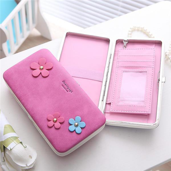 Women Flower 5.5 Inch Phone PU Wallet Case Cover Long Wallet