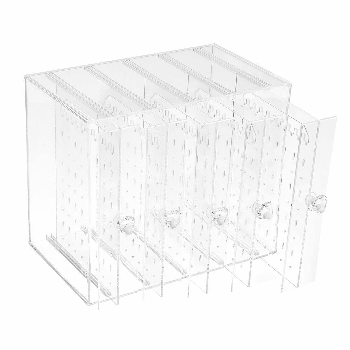 5 Tabletts Staubdichter transparenter Acryl-Ohrring-Aufbewahrungsbox-Schmuck-Display-Ständer 