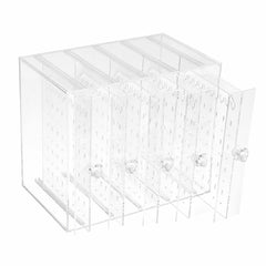 5 Tabletts Staubdichter transparenter Acryl-Ohrring-Aufbewahrungsbox-Schmuck-Display-Ständer 