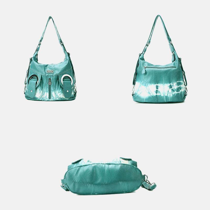 Frauen Tie Dye Multi-Carry wasserdichte große Kapazität Umhängetasche Schultertasche Handtasche Rucksack 