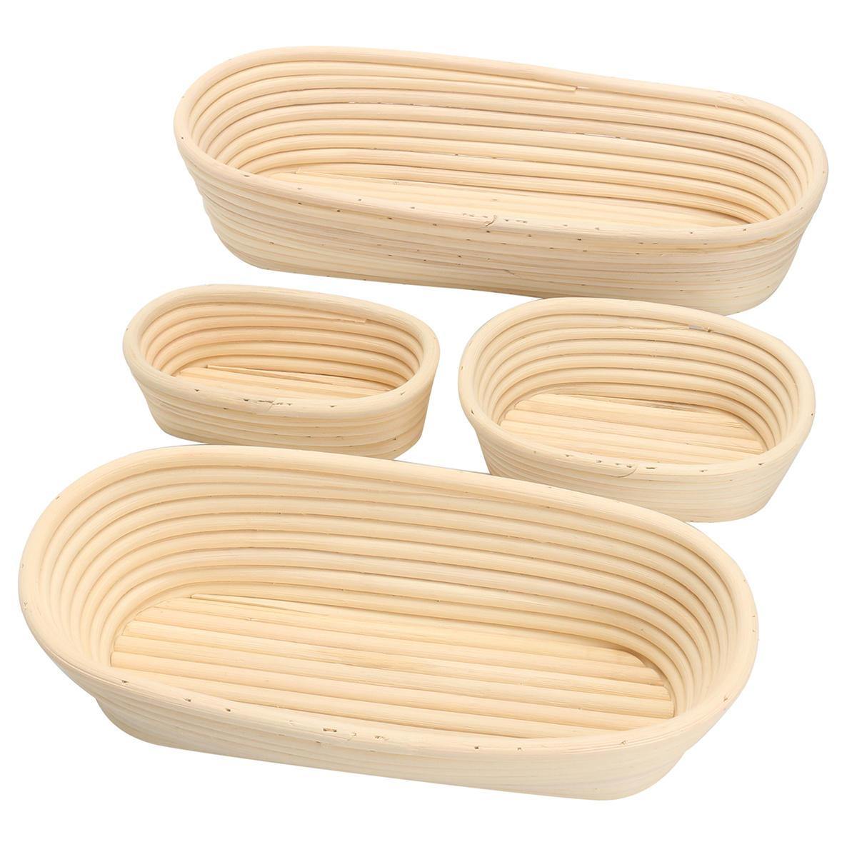 Long Oval Banneton Bread Dough Proofing Rattan Brotform Storage Baskets Loaf Proving Rising 4 Sizes