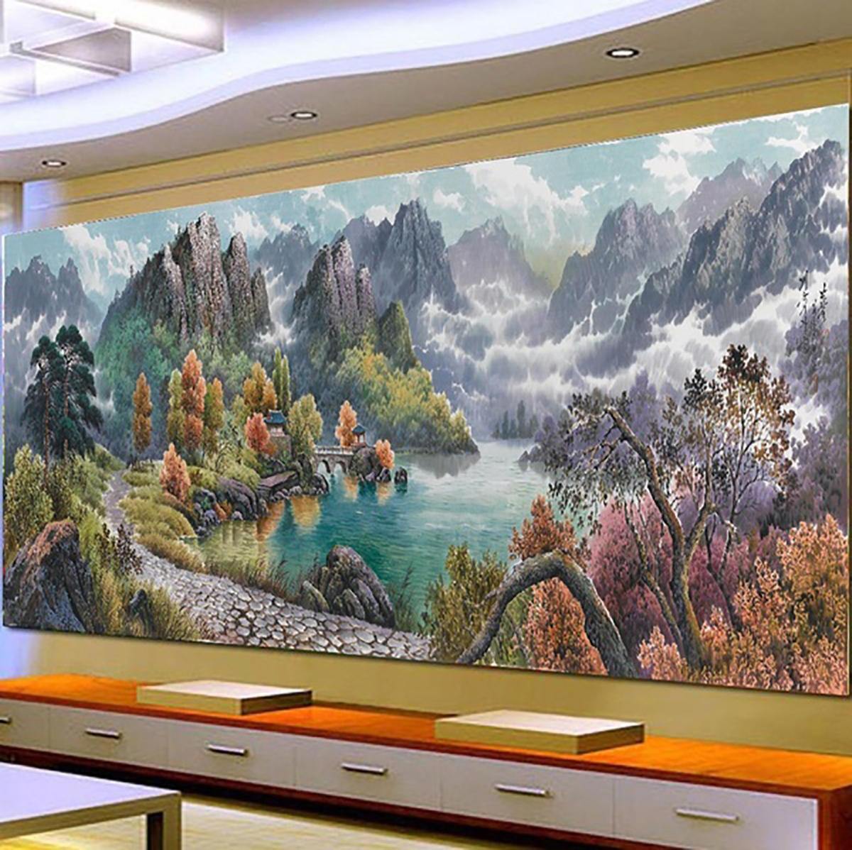 Full Drill DIY 5D Diamond Scenery Embroidery Art Painting Kits Home Decorations