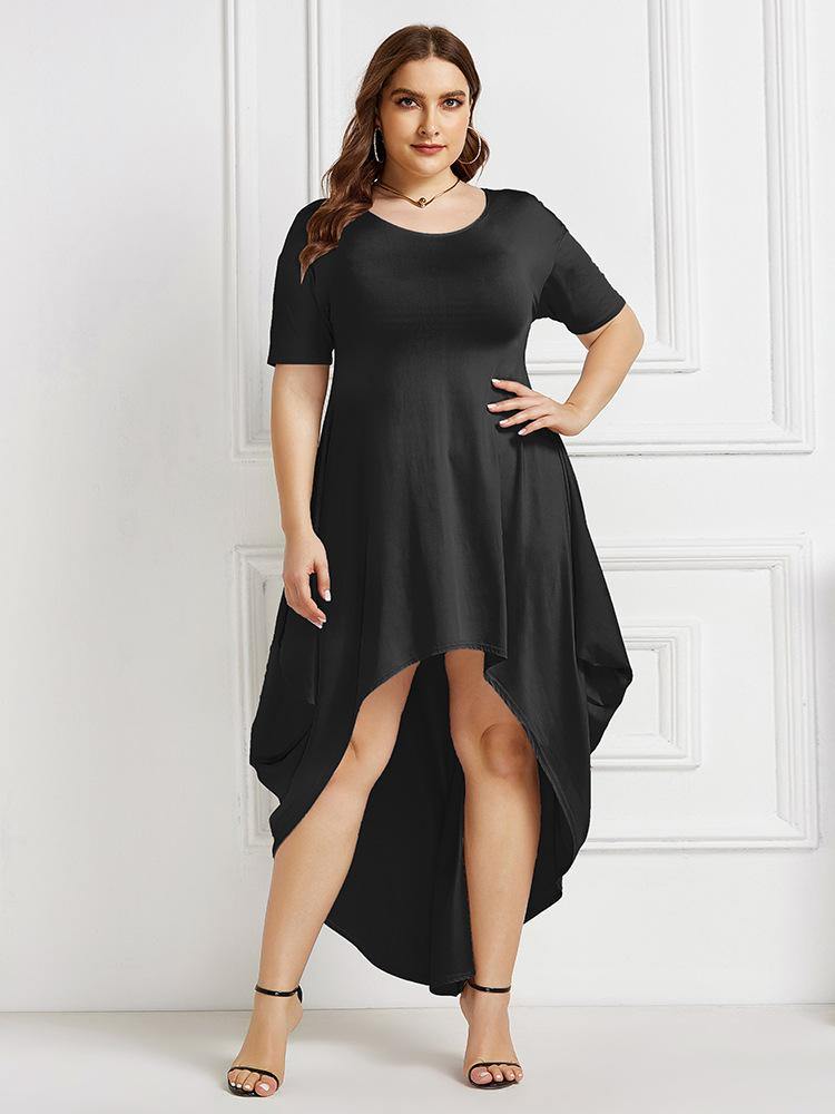 High Low Short Sleeve Dress