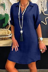 Free Shipping Joann Roll Up Sleeve Shirt Dress