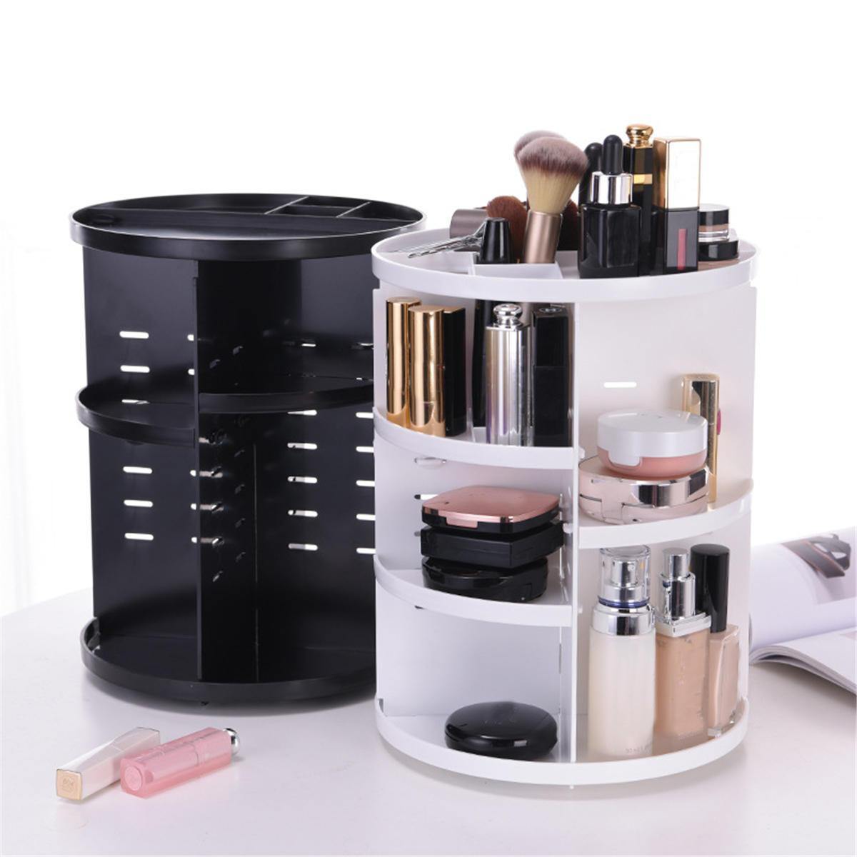 Cosmetic Makeup Organizer Storage Box Shelf 360° Rotating Display Acrylic Makeup Storage Baskets