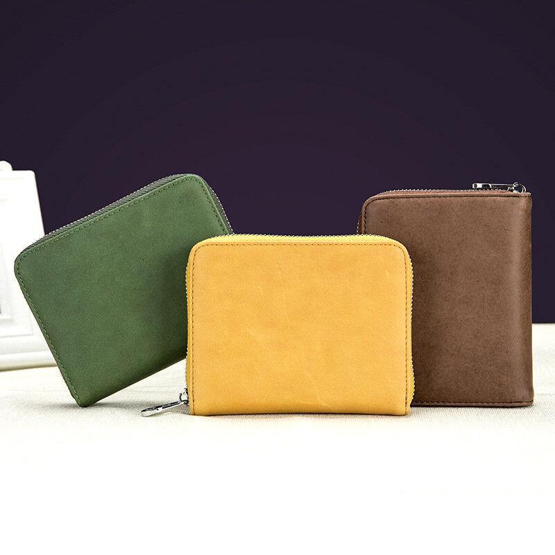 Women Genuine Leather RFID Anti-theft Organ Design Milti-card Slot Card Bag Card Holder Wallet