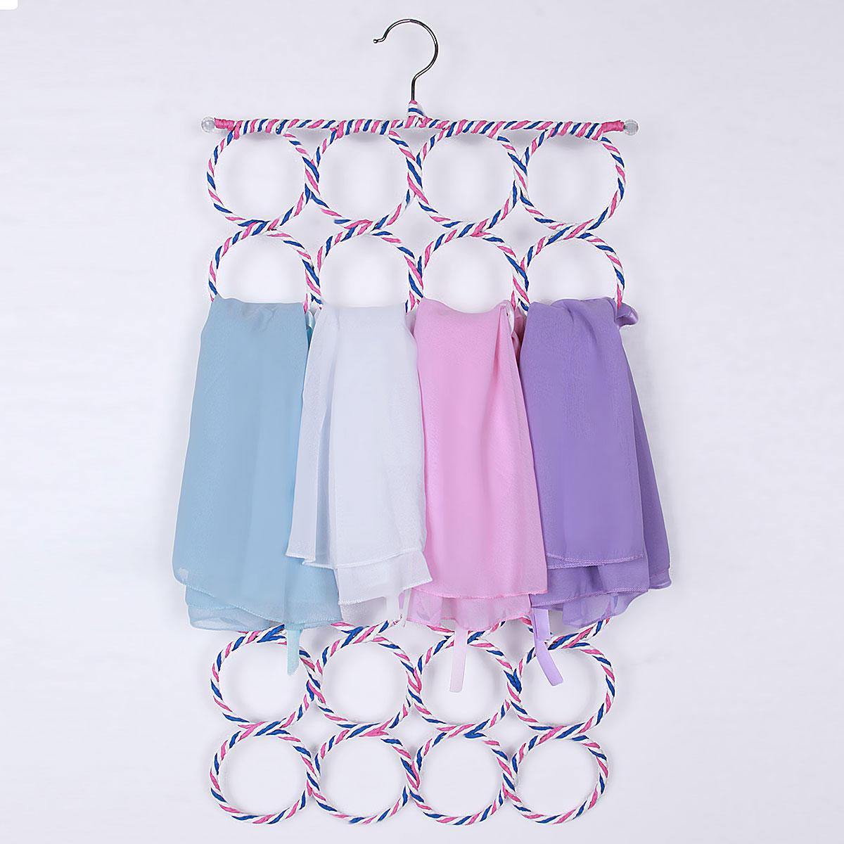 Clothes Tie Belt Shawl Scarf Hanger Holder Closet Organizer Hook 9-28 Ring