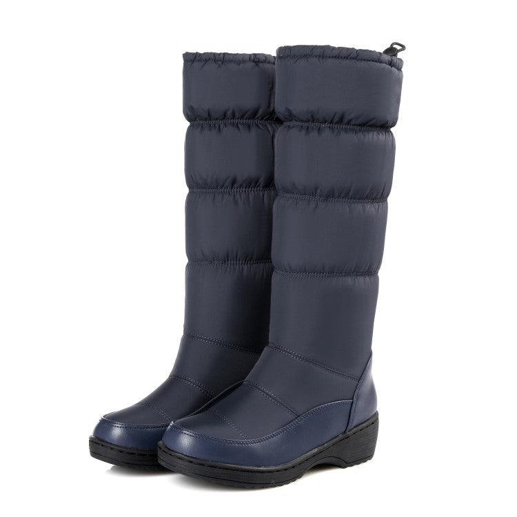 Water-proof Antiskid Knee High Snow Boots Wedge Heels for Woman