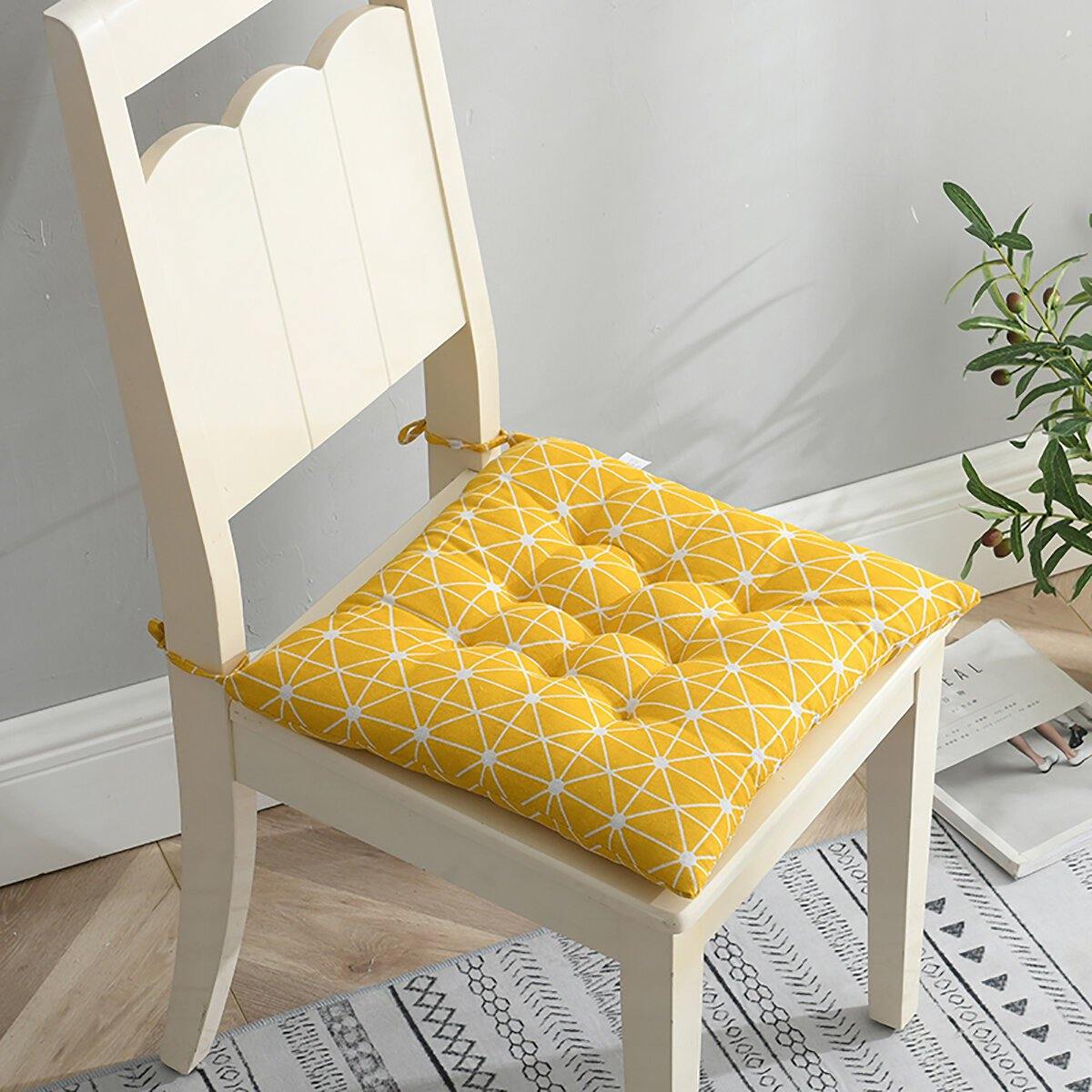 40x40cm Square Thick Seat Cushion Cotton Chair Cushion Breathable Soft Pad Office for Office Home Protection