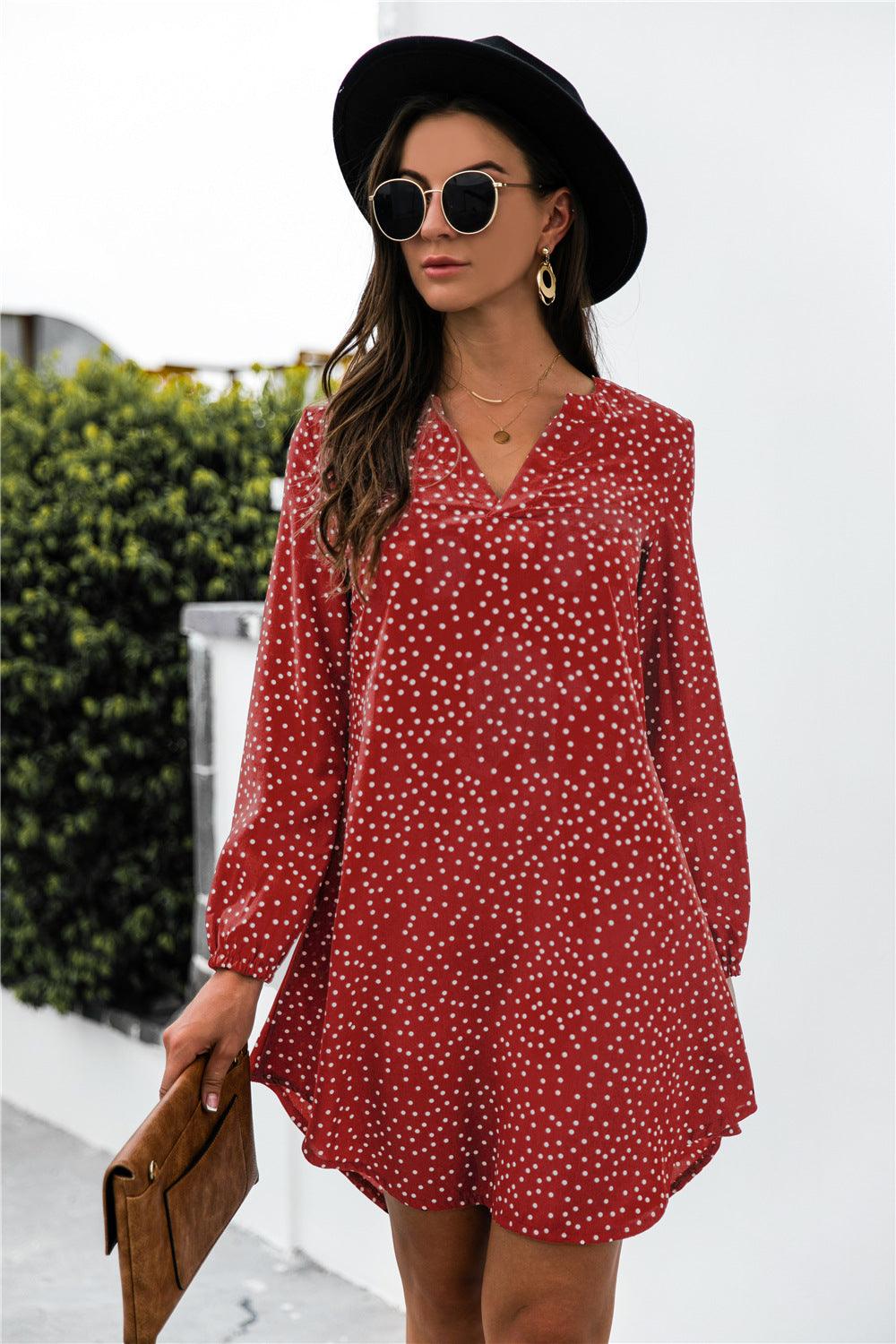 Polka Puff Sleeve Dress