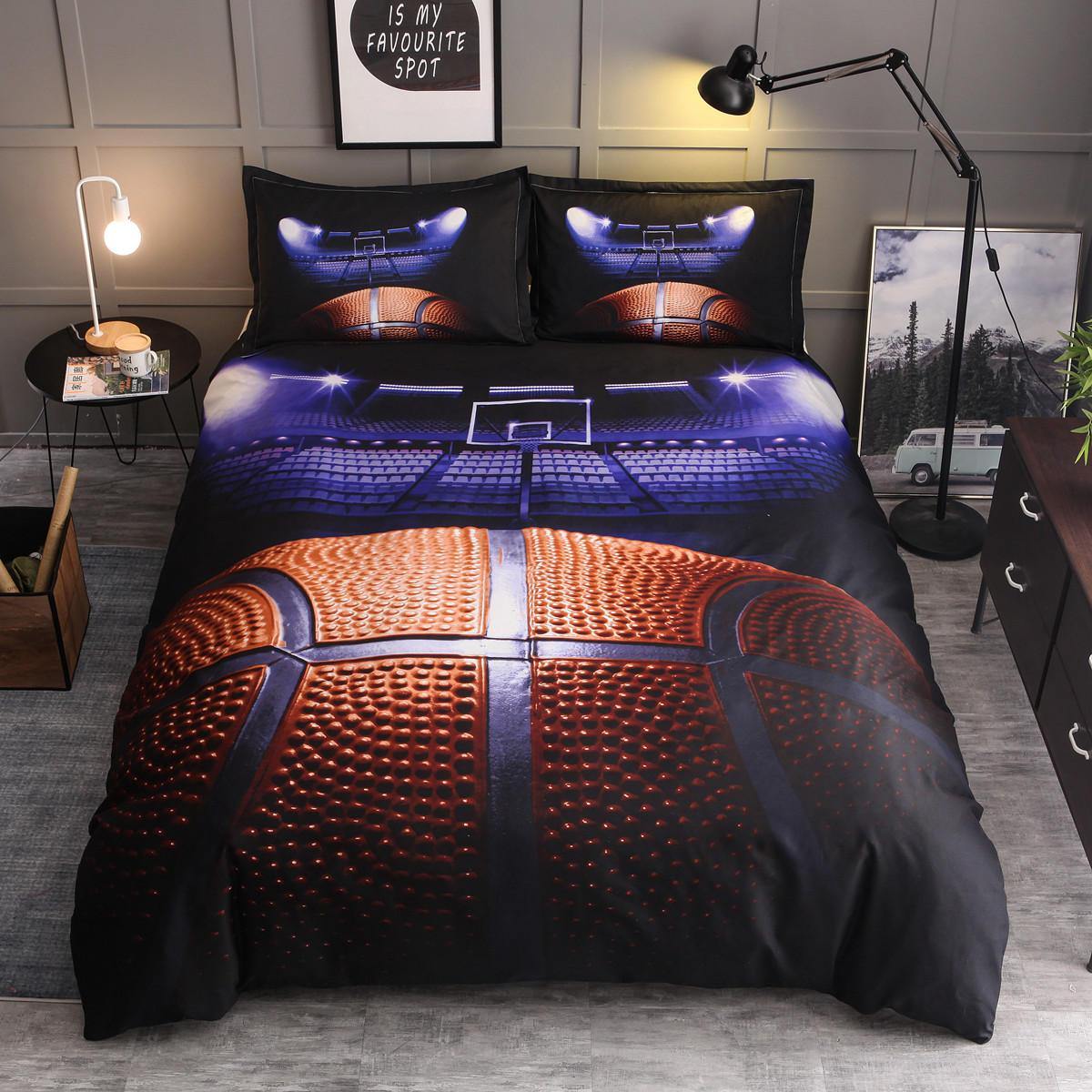 Bedclothes Basketball Print Bedding Set Quilt Duvet Cover Pillowcase Decor Bedding Sets