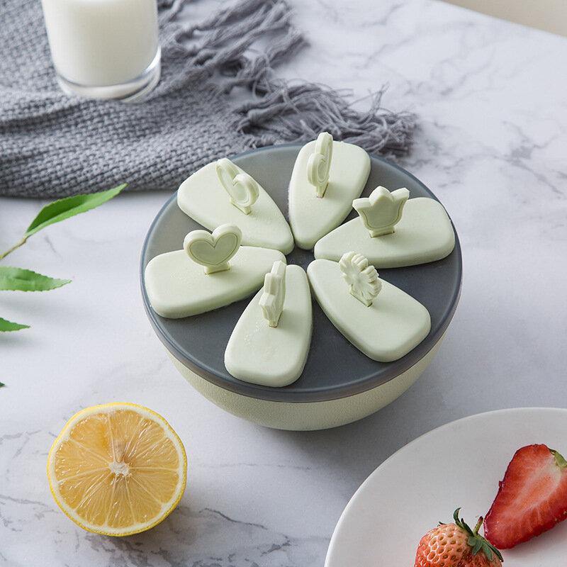 Práctico y creativo hecho en casa, helado saludable, caja de moldes congelados, patrón de flores simples, cajas de paletas de celosía 