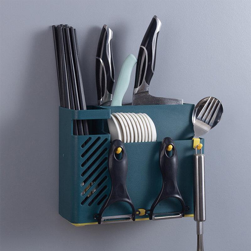 Creative Multifunction Kitchen Storage Organization Drain Chopstick Cage Wall Mounted Spoon Fork Racks Holder