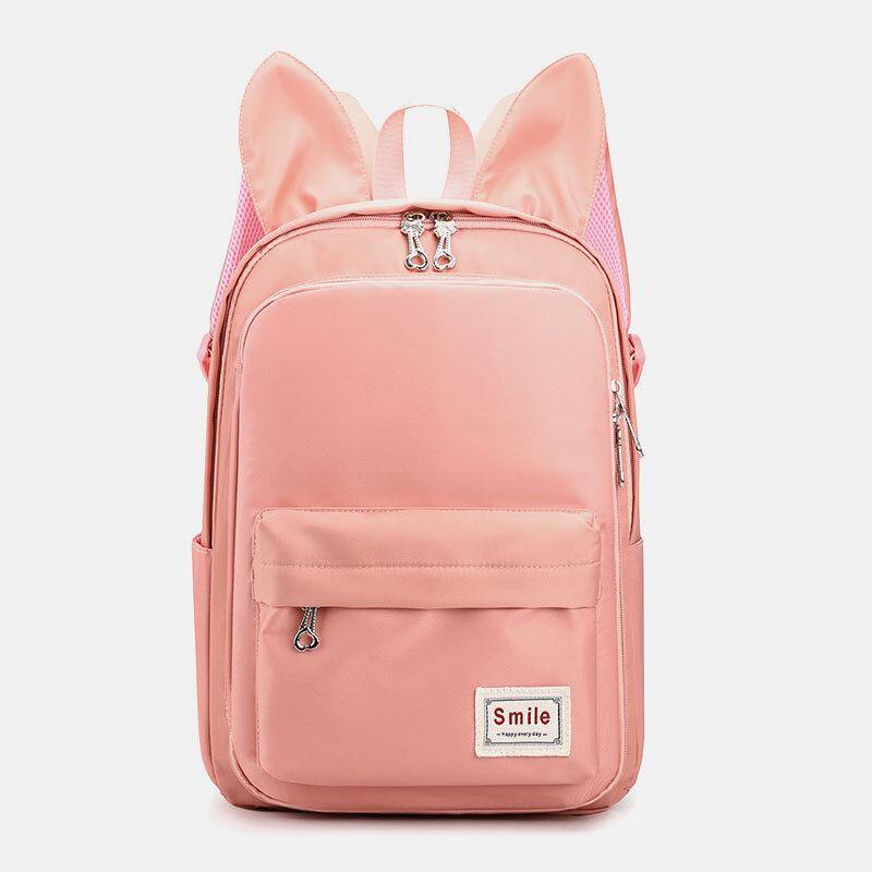 Women Waterproof Large Capacity Multi-function Rabbit Ears Cute Backpack Travel School Bag