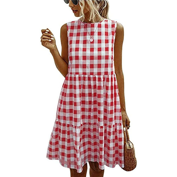 Plaid loose women's dress