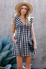 Plaid Ruffle Babydoll Dress