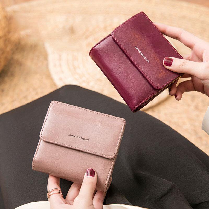 Women Retro Mni Bifold Multi-card Slot Card Holder Wallet