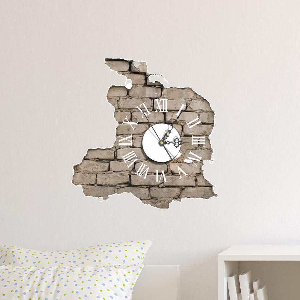 PAG STICKER 3D Wall Clock Decals Breaking Cracking Wall Sticker Home Wall Decor GiftMöbel &amp; Wohnen, Dekoration, Wandtattoos &amp; Wandbilder! 