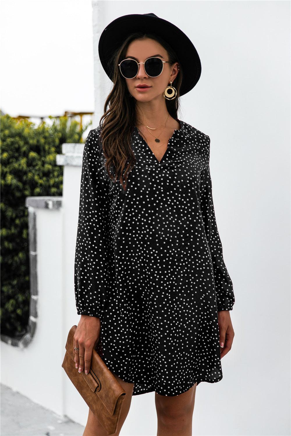 Polka Puff Sleeve Dress