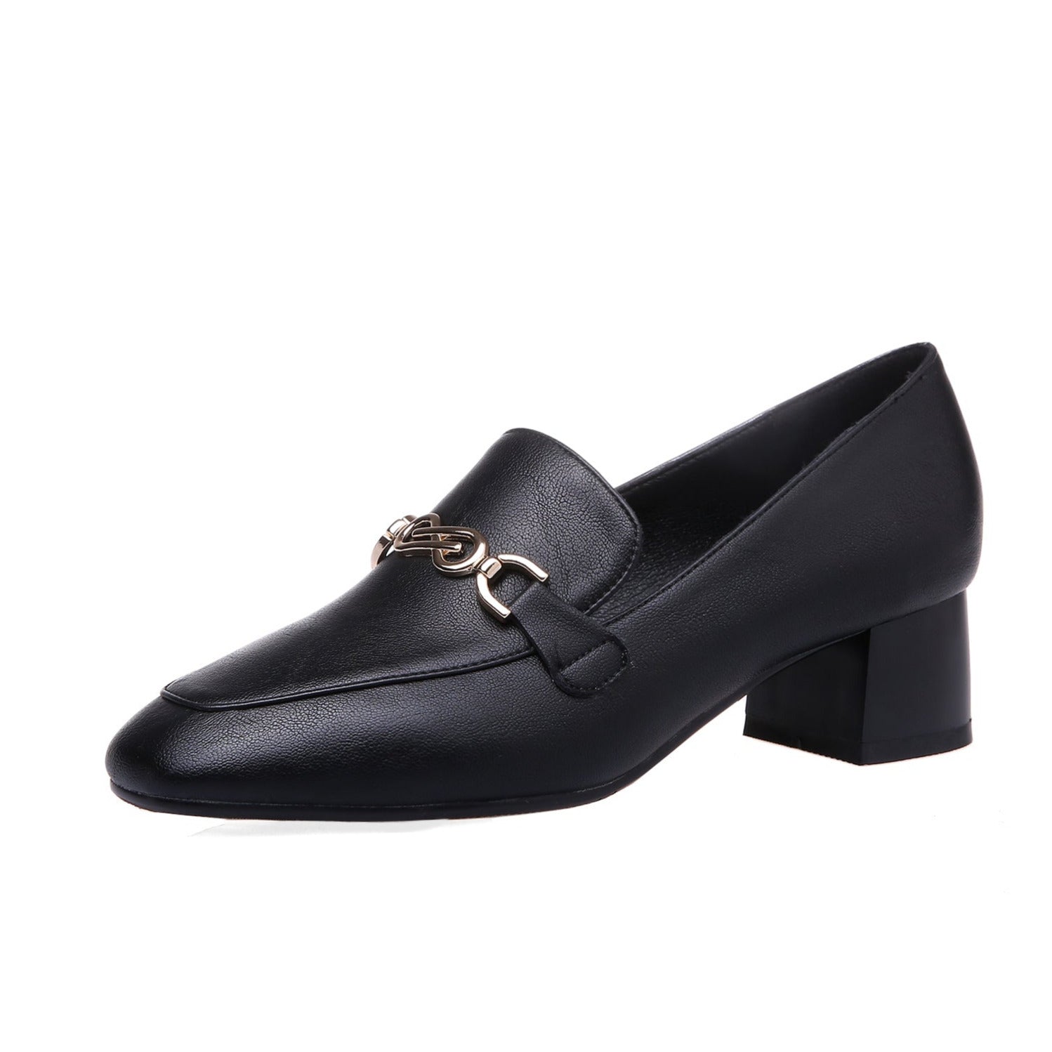 Metal Chunky Low-heel Loafers Shoes for Women