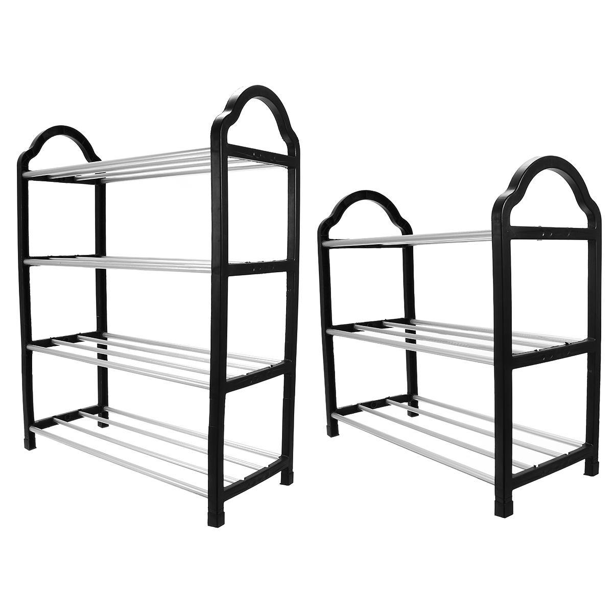 3/4 Tier Space Saving Shoe Storage Organizer Free Standing Shoe Tower Racks Shelves Shelf