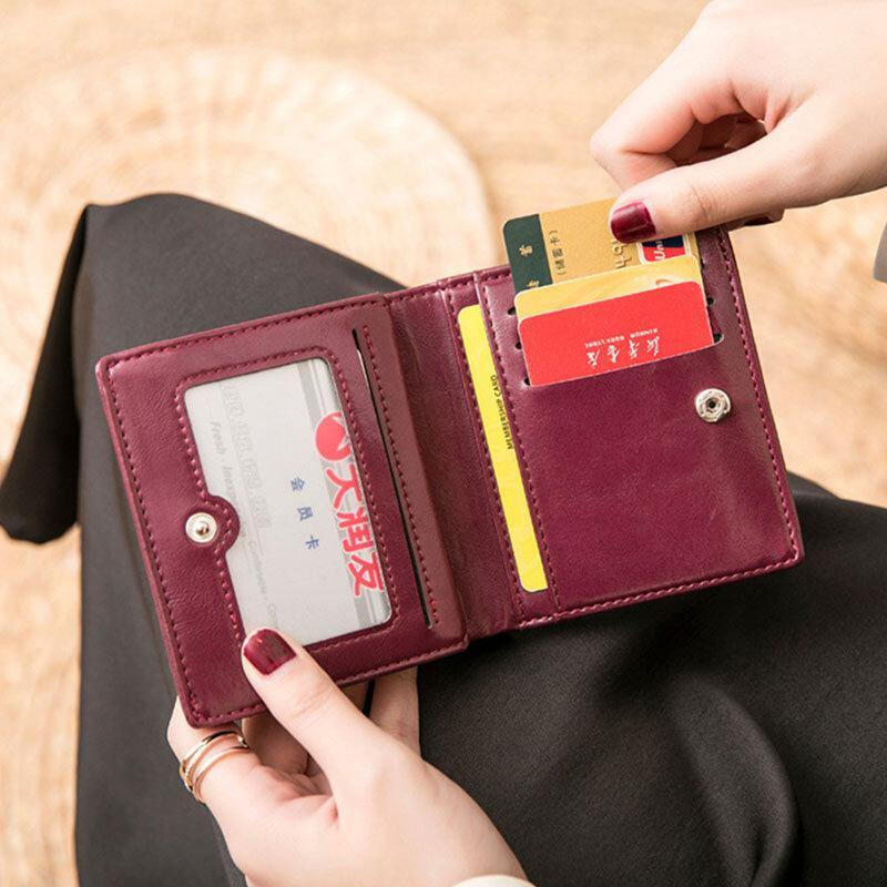 Women Retro Mni Bifold Multi-card Slot Card Holder Wallet