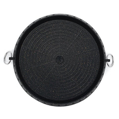 12 Inch Korean Barbecue Nonstick Plate Grill Pan Maifan Stone Round Cooker BBQ Tray